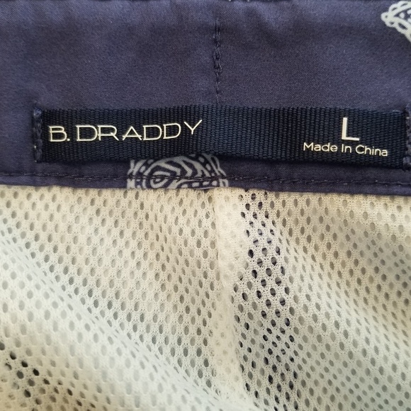 B. DRADDY- Men’s Sz. Large- Blue And White Stripe Swim Trunks- Golf Board Shorts - Picture 5 of 11